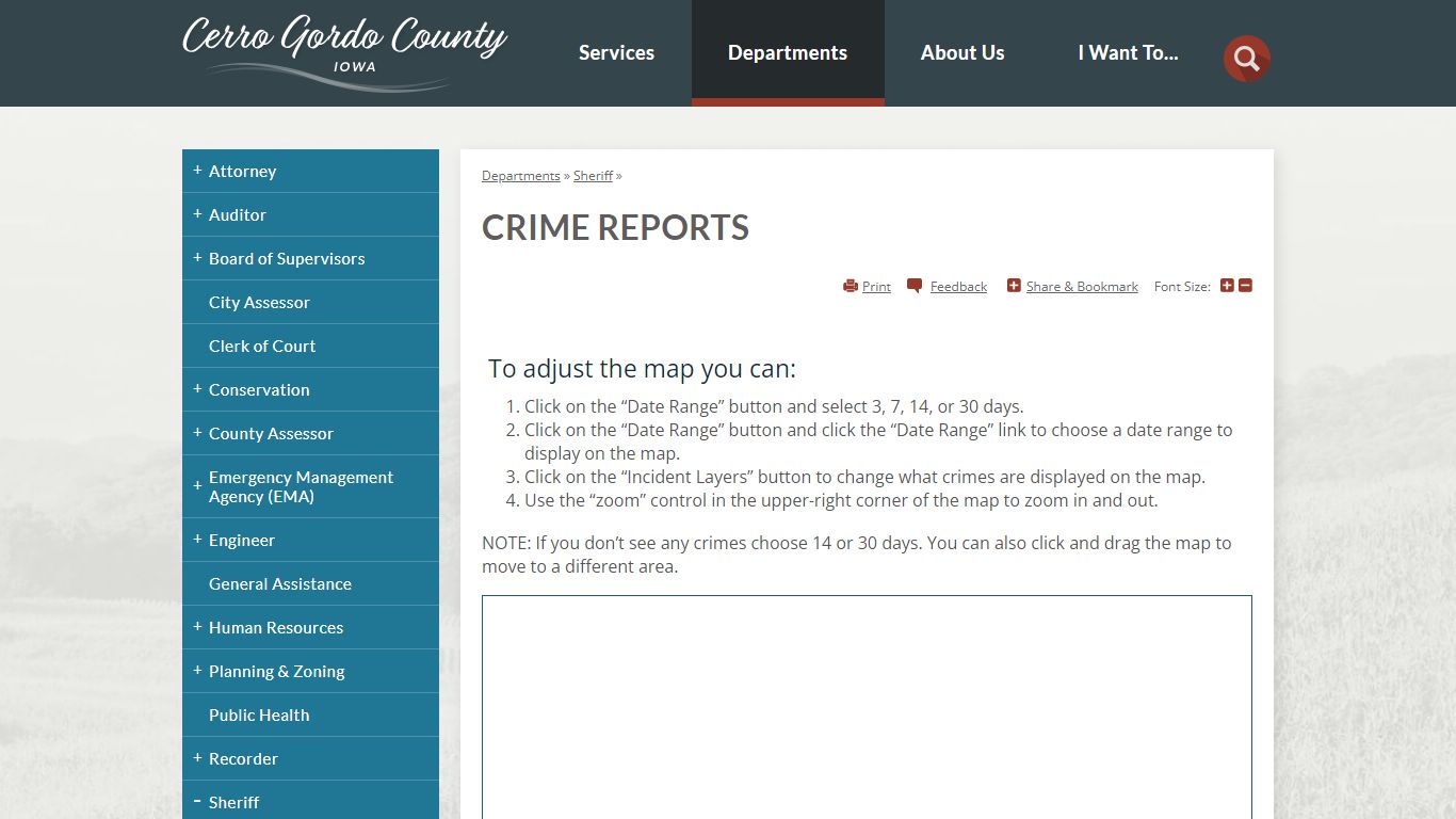 Crime Reports | Cerro Gordo County, IA