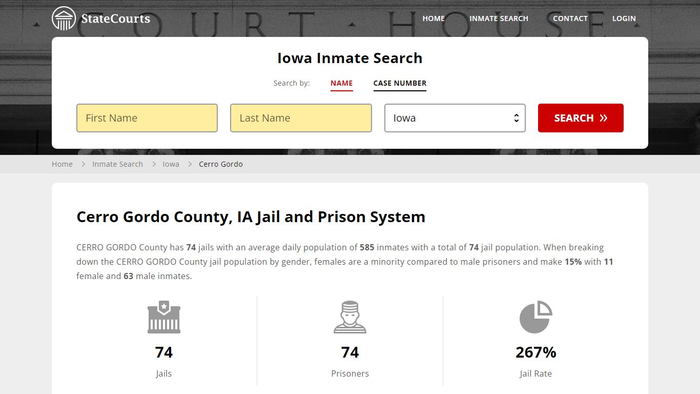 Cerro Gordo County, IA Inmate Search - StateCourts